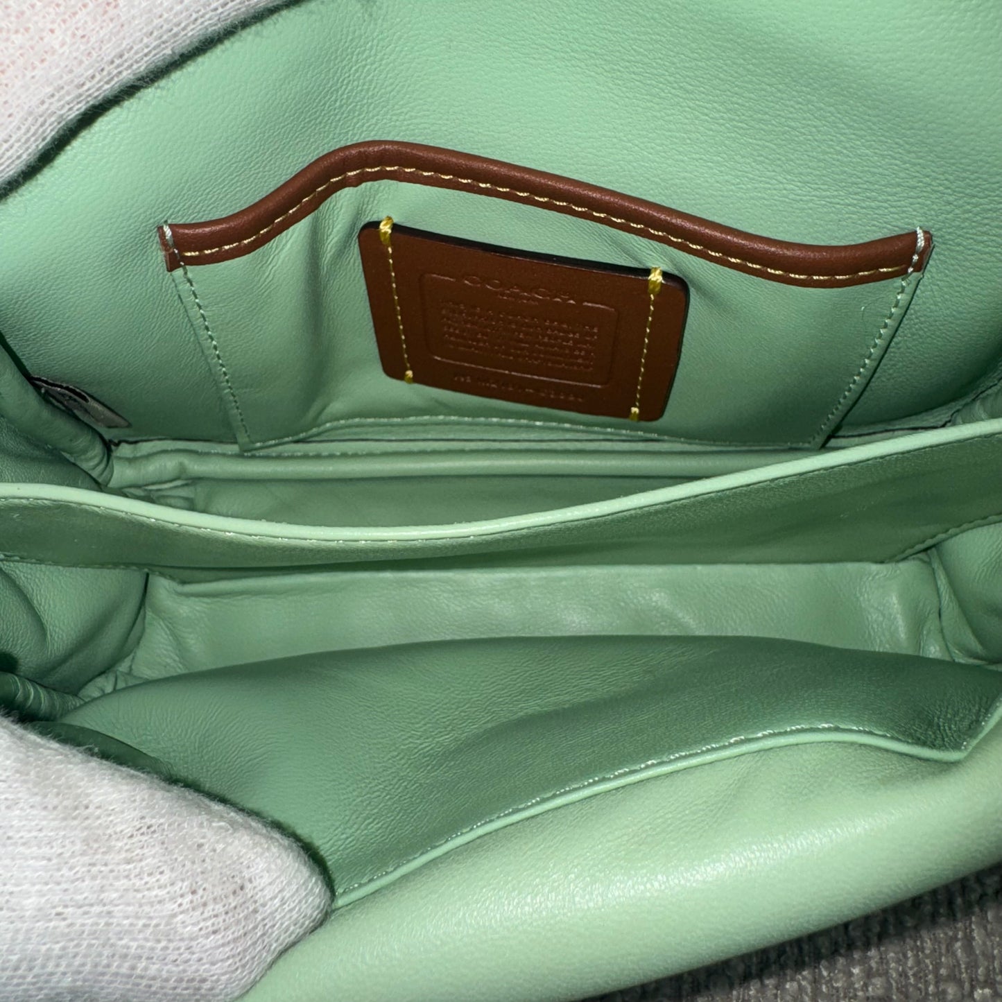 Coach Pillow Tabby 18 Leder Grün