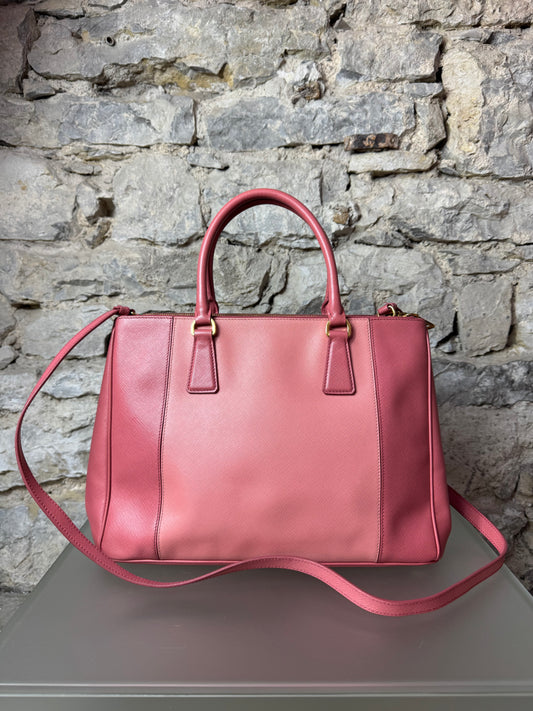 Prada Galleria Saffiano Colorblock Handtasche – Rosa