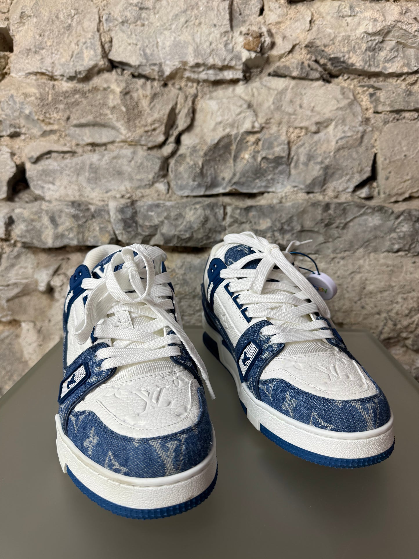 Louis Vuitton Monogram Denim Sneaker Weiß/Blau – Größe 41,5