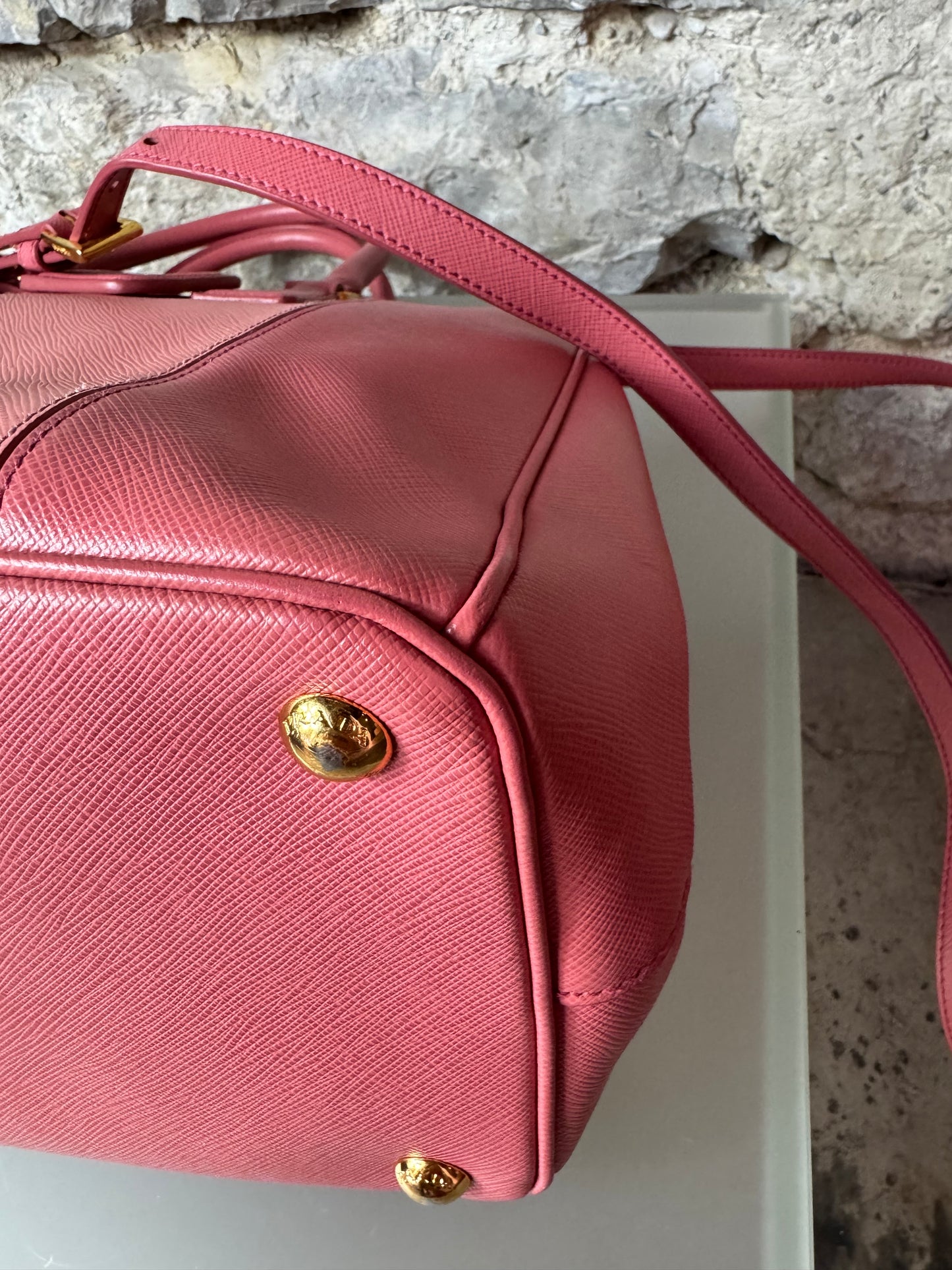 Prada Galleria Saffiano Colorblock Handtasche – Rosa