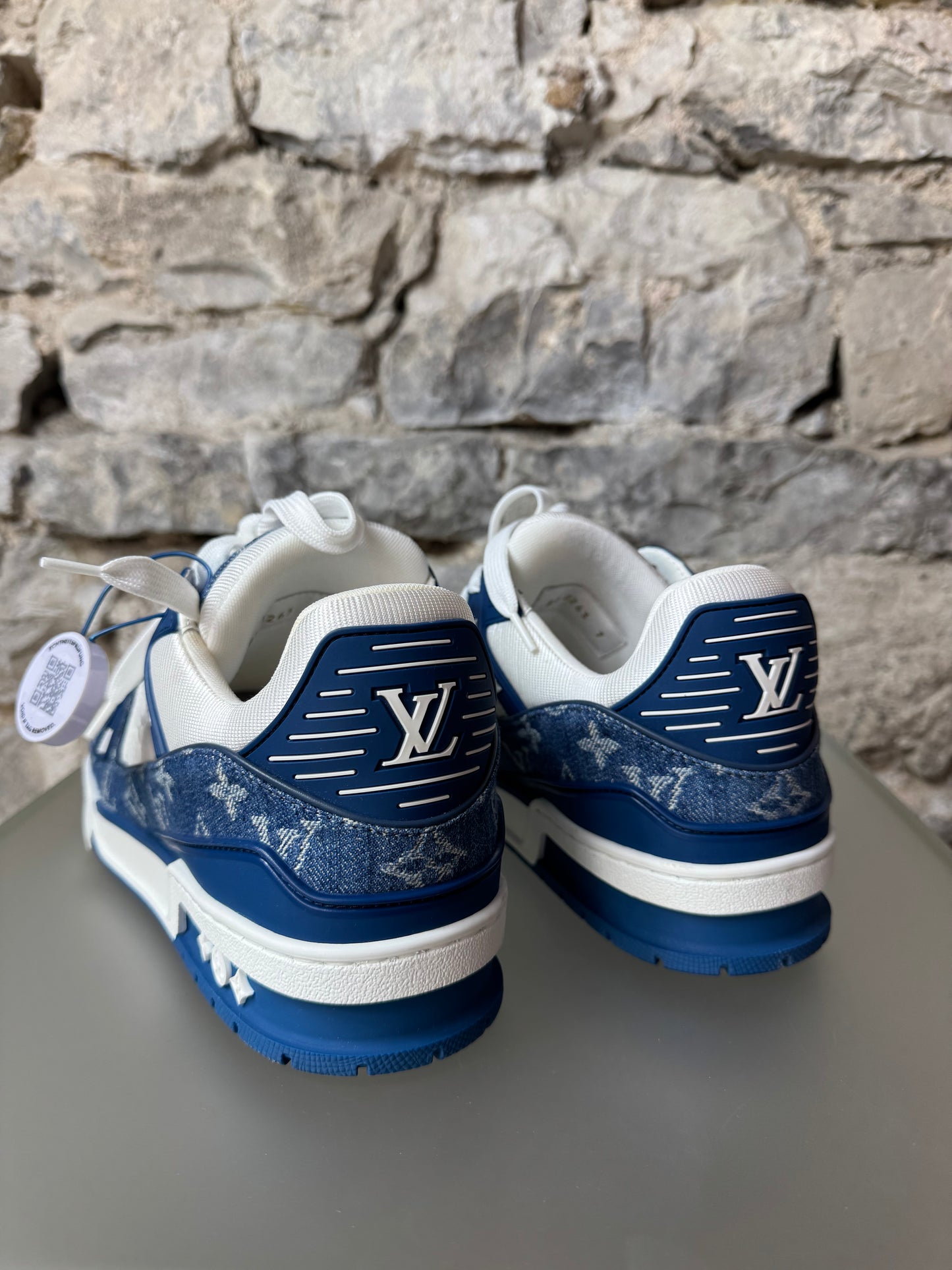 Louis Vuitton Monogram Denim Sneaker Weiß/Blau – Größe 41,5