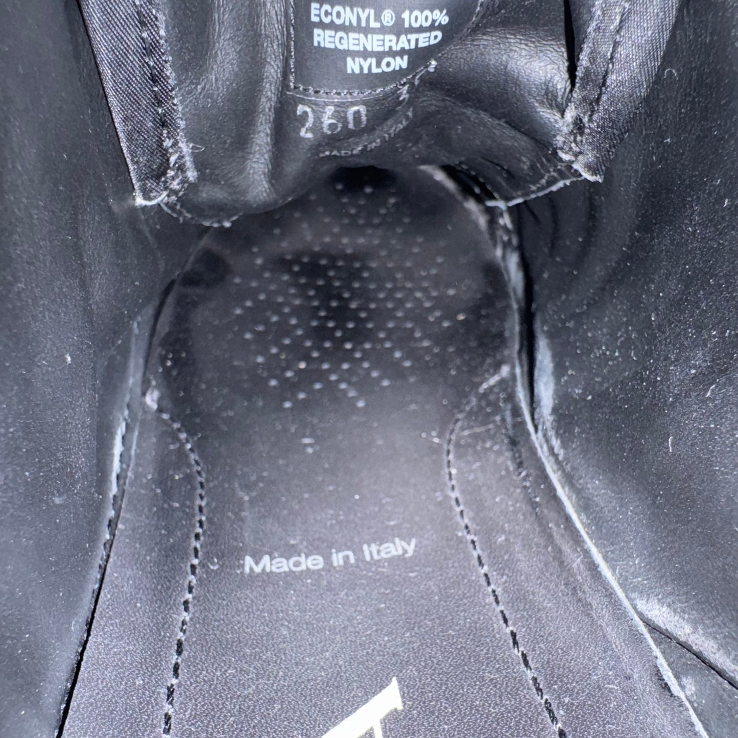 Prada "Double Wheel" Re-Nylon Gabardine Low-Top Sneakers Black White Size 38.5