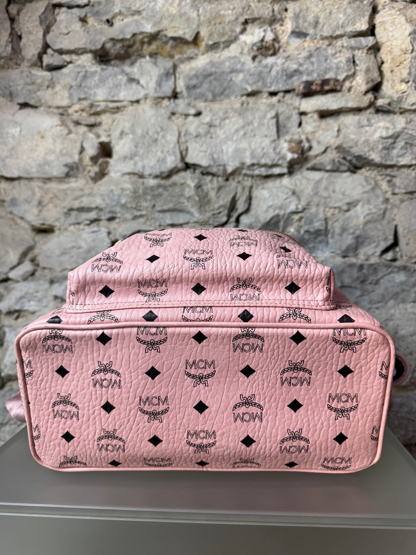 MCM Stark Side Studs Backpack – Visetos Mini Soft Pink