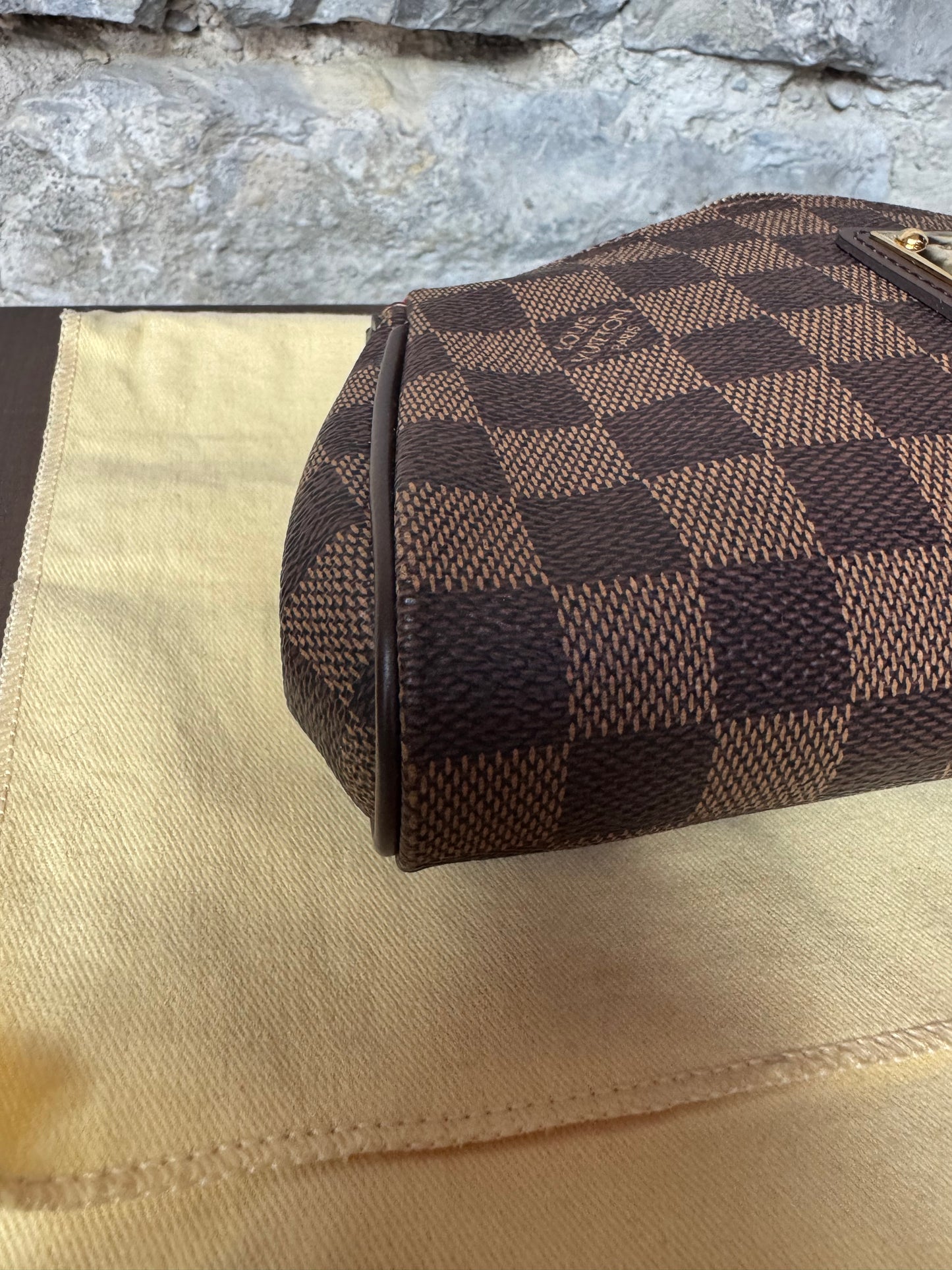 Louis Vuitton Eva Damier Pochette + Schulterriemen – Damier Ebène Canvas