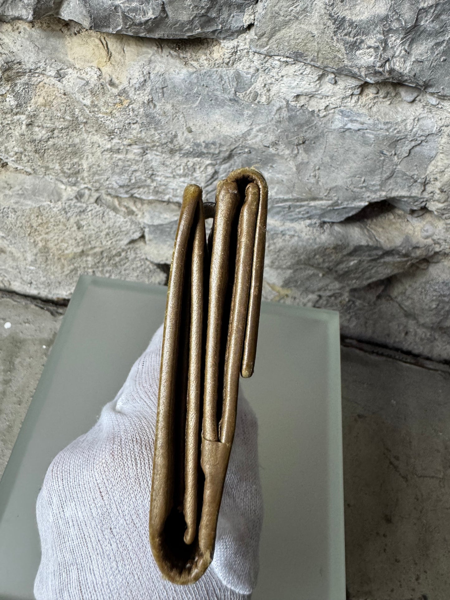 Gucci Vintage GG Canvas Geldbeutel Beige/Gold