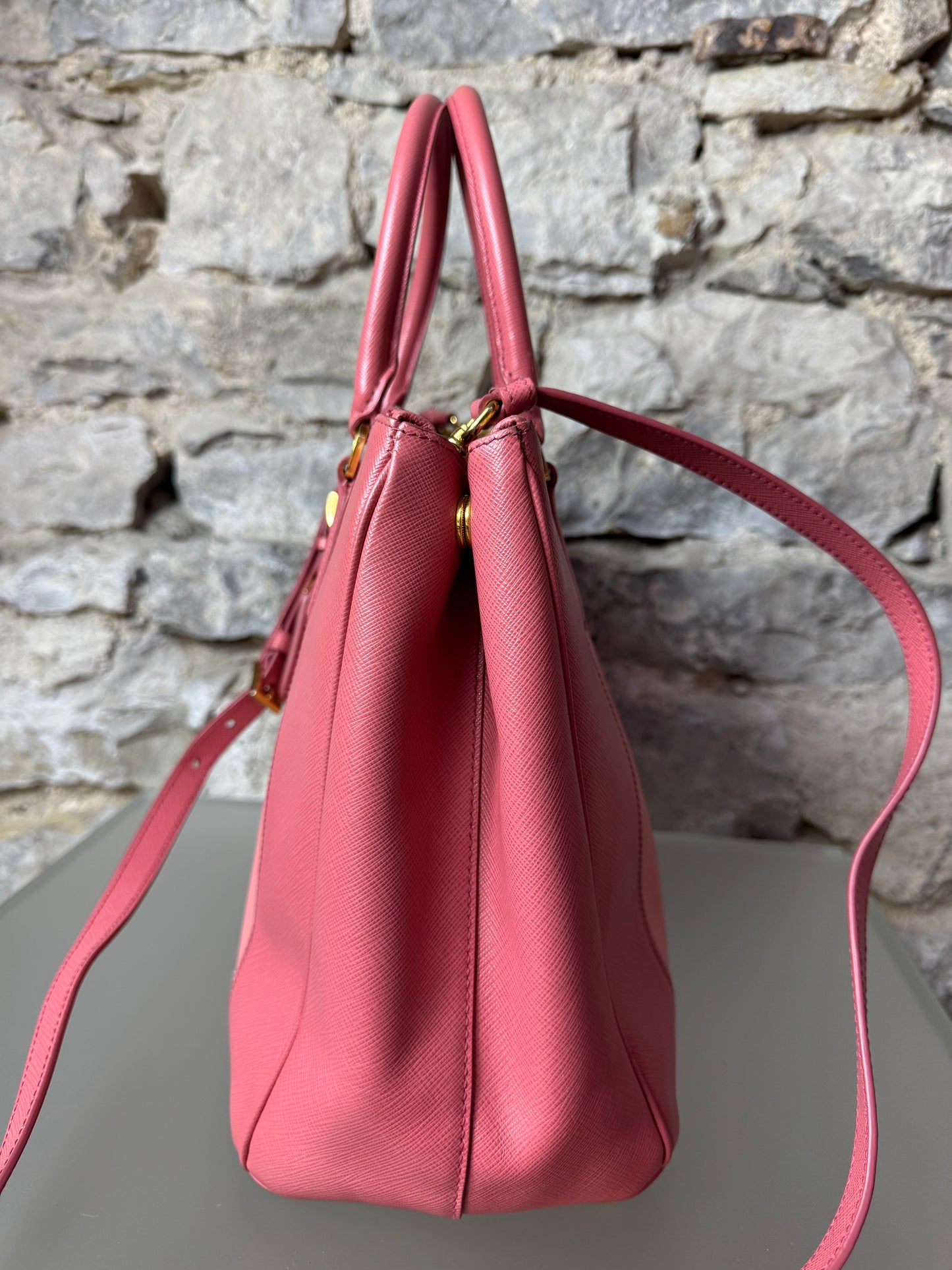 Prada Galleria Saffiano Colorblock Handtasche – Rosa