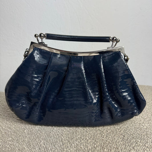 Giorgio Armani Vintage Y2K Pleated Rigid-Handle Frame Clutch