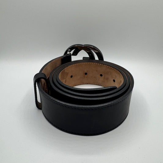 Gucci Interlocking G Buckle Gürtel Leder Schwarz Gr. 95/38 (223891)