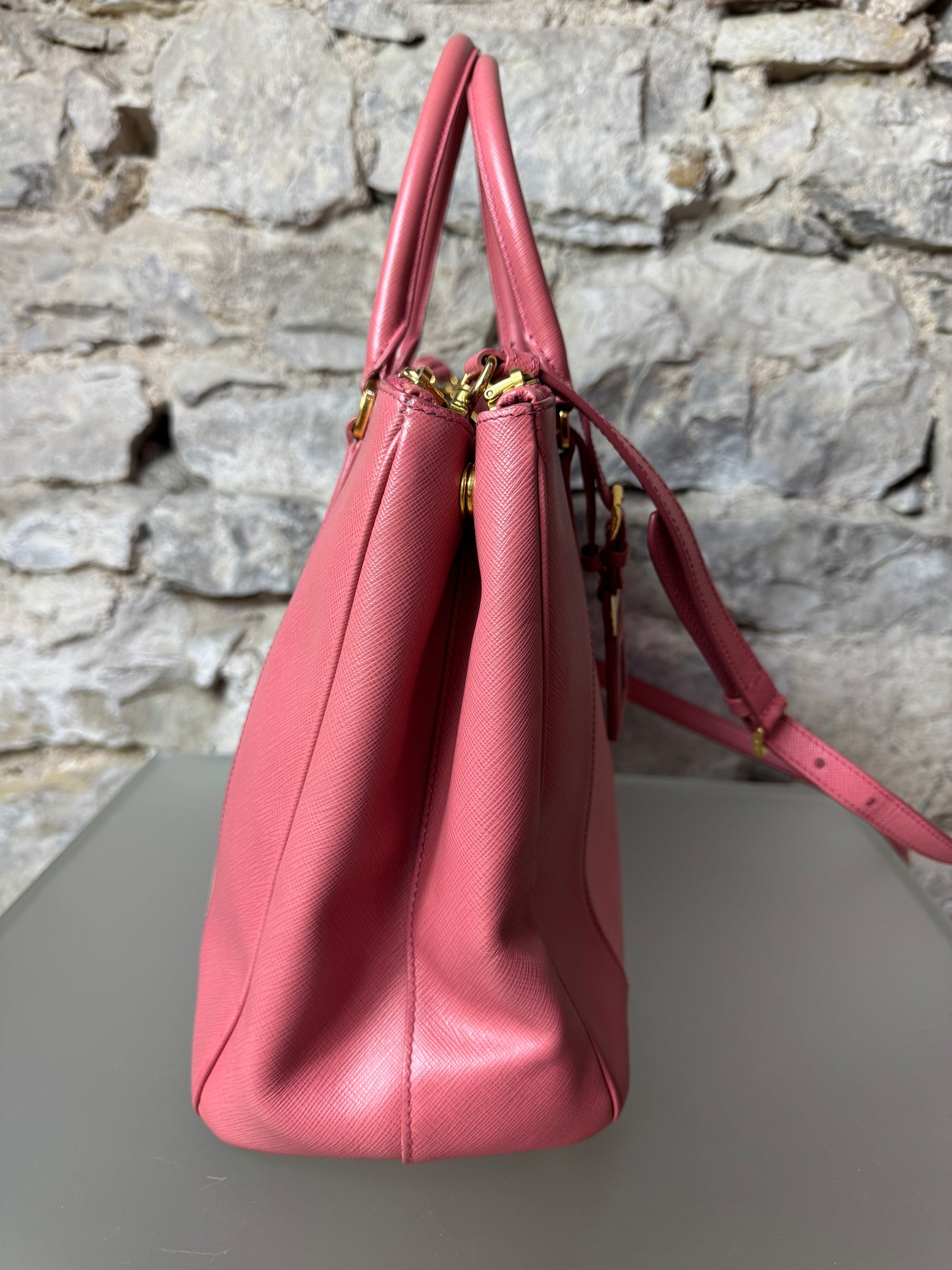 Prada Galleria Saffiano Colorblock Handtasche – Rosa