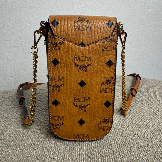 MCM Crossbody Phone Case Visetos Cognac