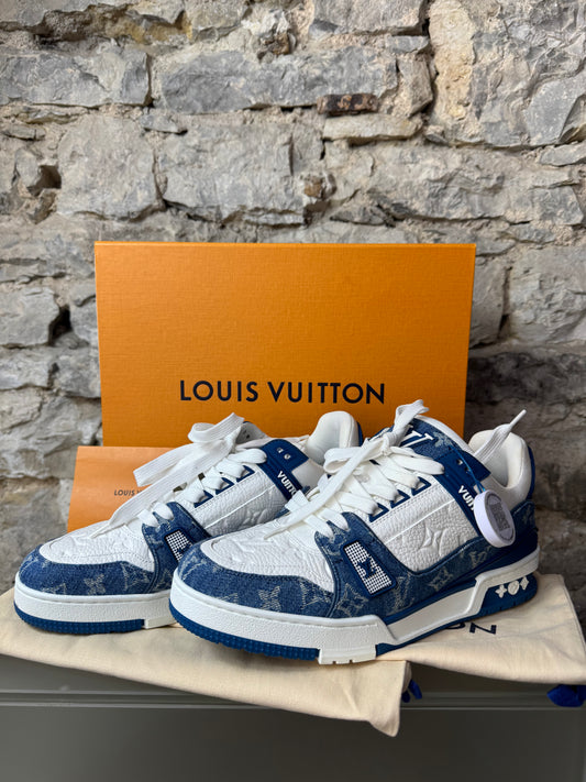 Louis Vuitton Monogram Denim Sneaker Weiß/Blau – Größe 41,5