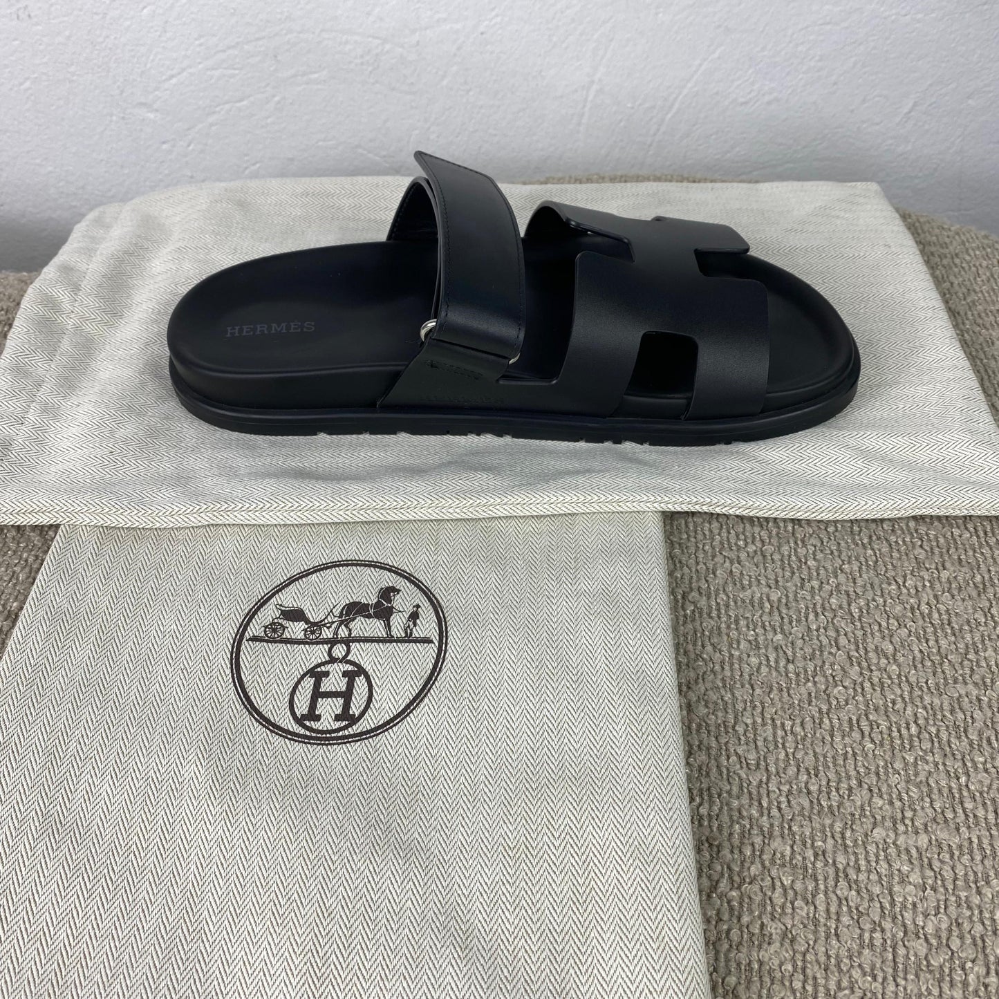 Hermès Chypre Sandalen Schwarz – Gr. 40