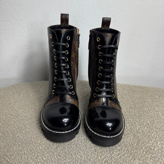 Louis Vuitton Star Trail Ankle Boots Monogram Canvas – Größe 38,5