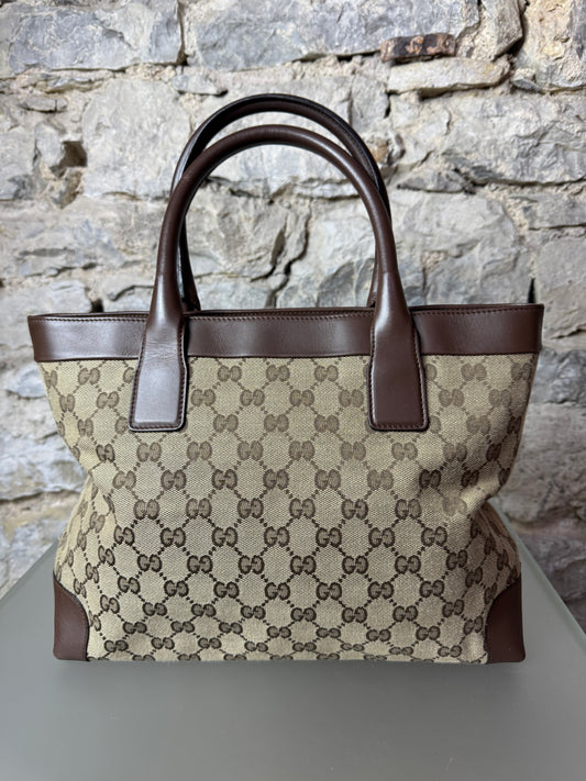 Gucci GG Canvas Tote Bag Beige