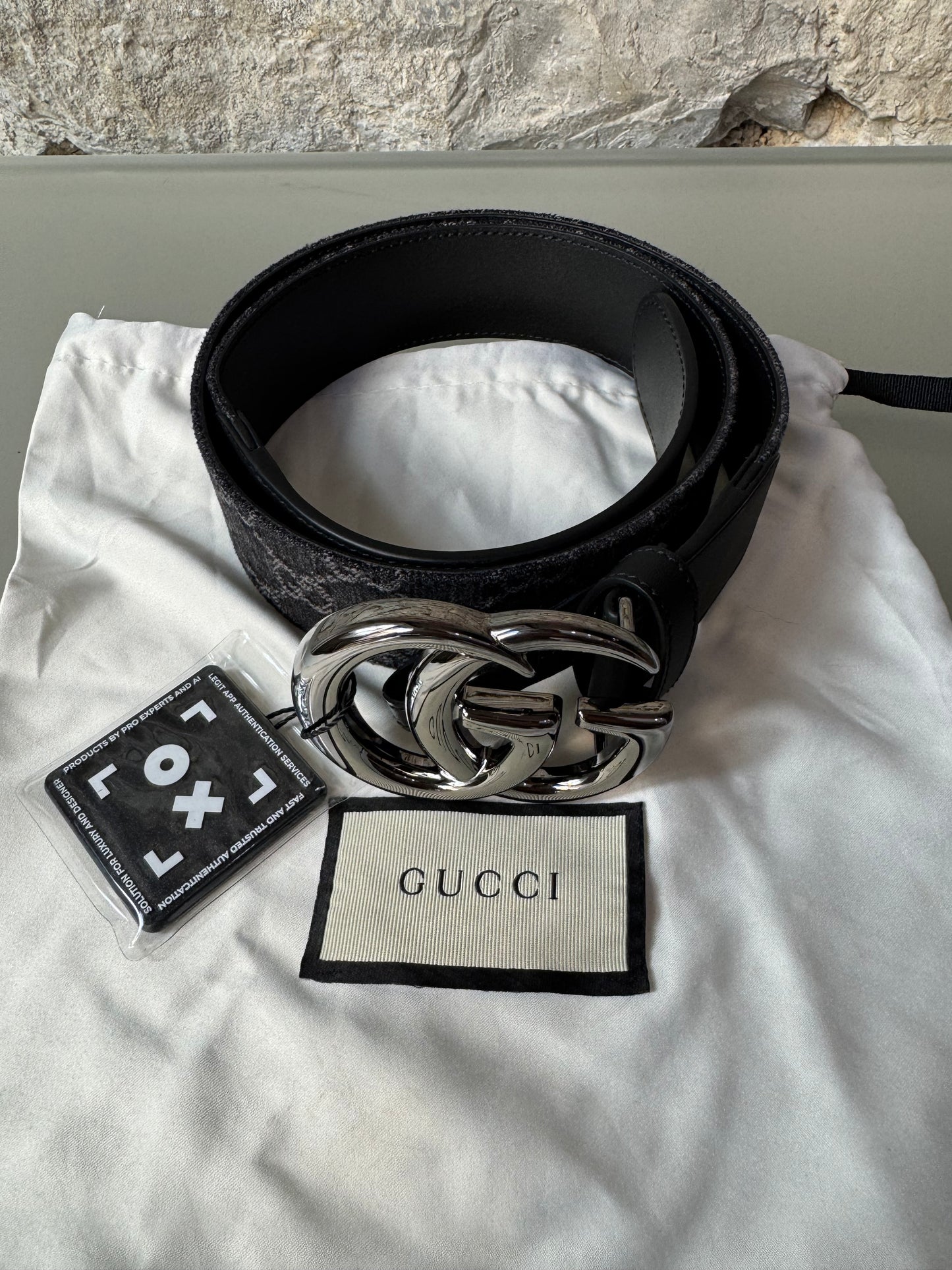 Gucci Marmont Gürtel GG Supreme Canvas 85 cm