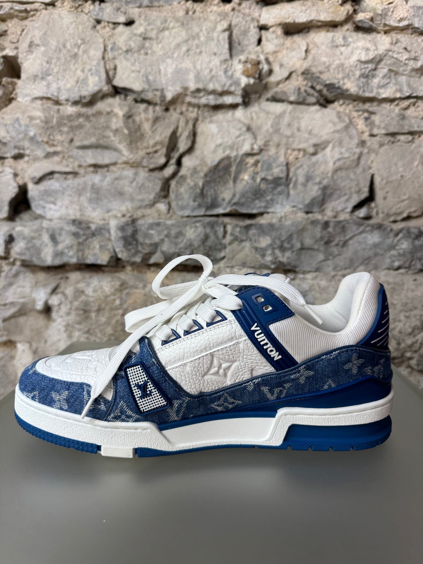 Louis Vuitton Monogram Denim Sneaker Weiß/Blau – Größe 41,5