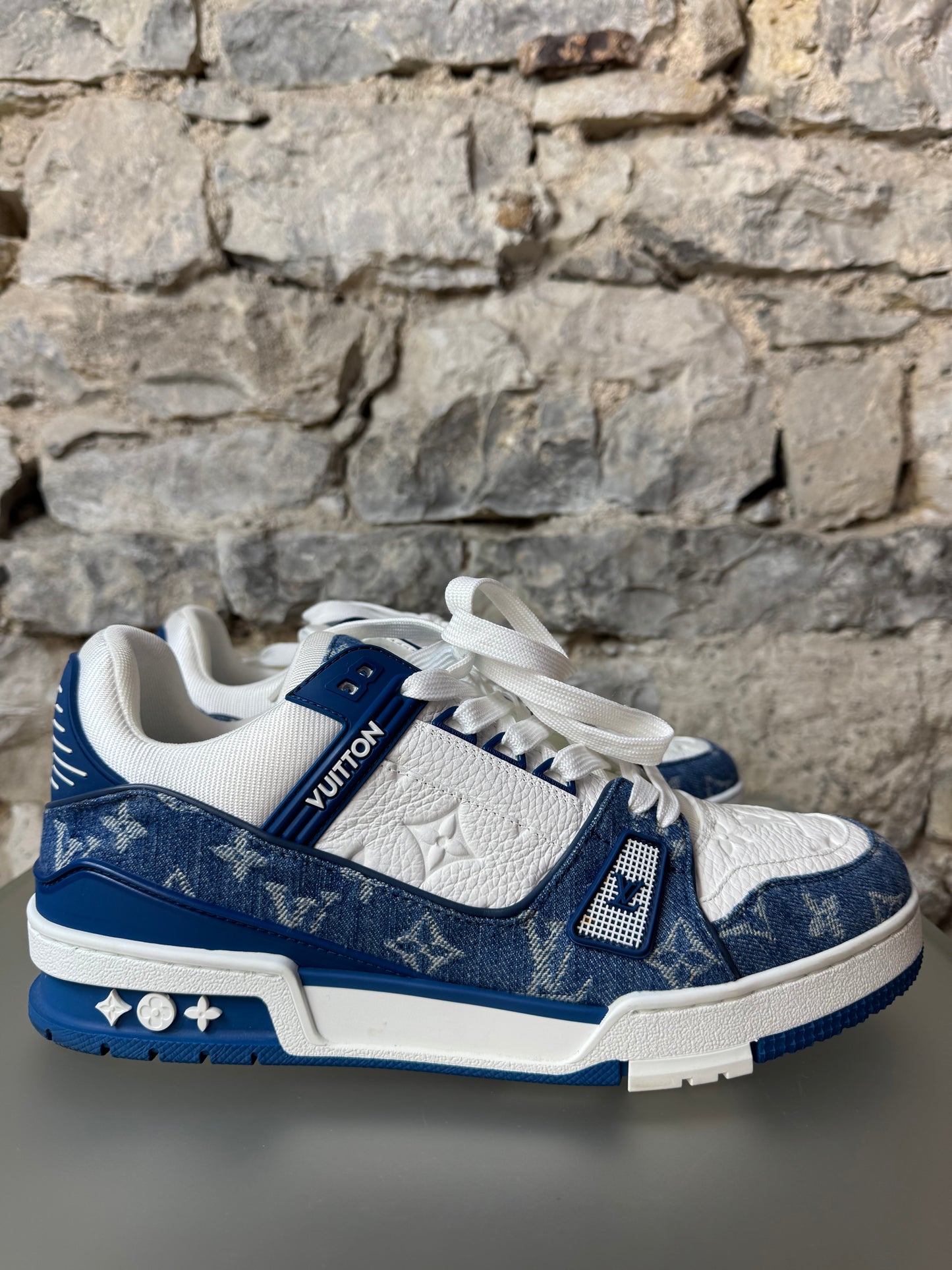 Louis Vuitton Monogram Denim Sneaker Weiß/Blau – Größe 41,5