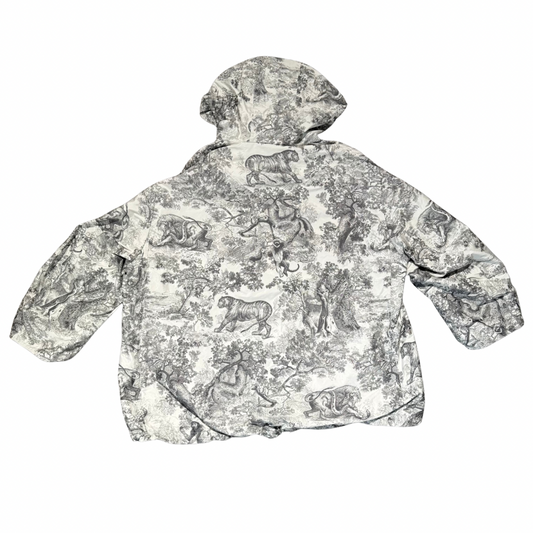 Christian Dior Toile de Jouy Sauvage Hooded Anorak Grey & White Taffeta Gr. XS