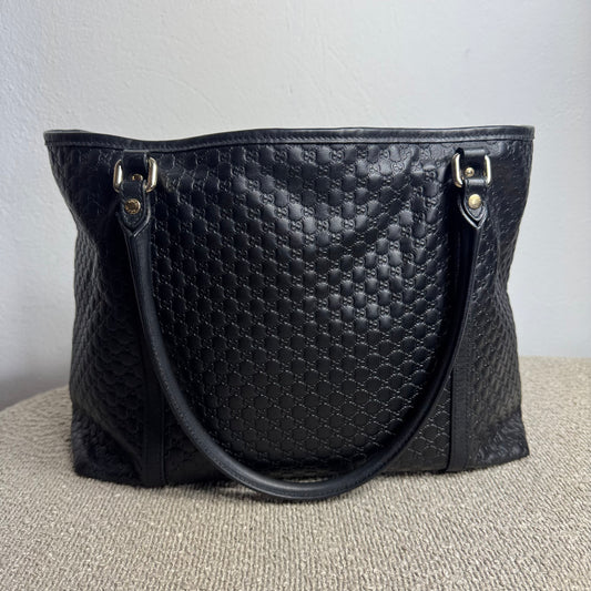 Gucci Microguccissima Leder Shopper Schwarz