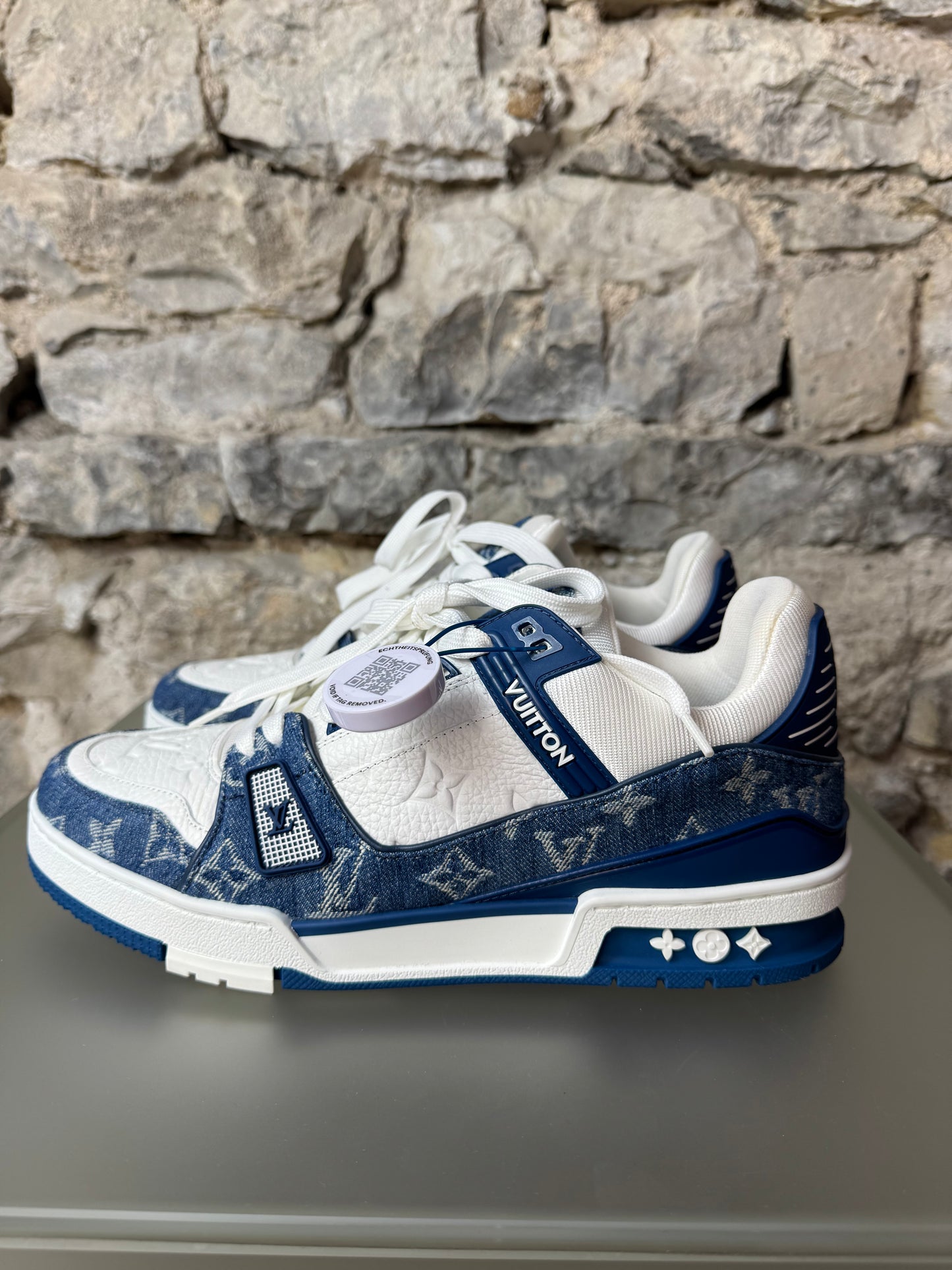 Louis Vuitton Monogram Denim Sneaker Weiß/Blau – Größe 41,5