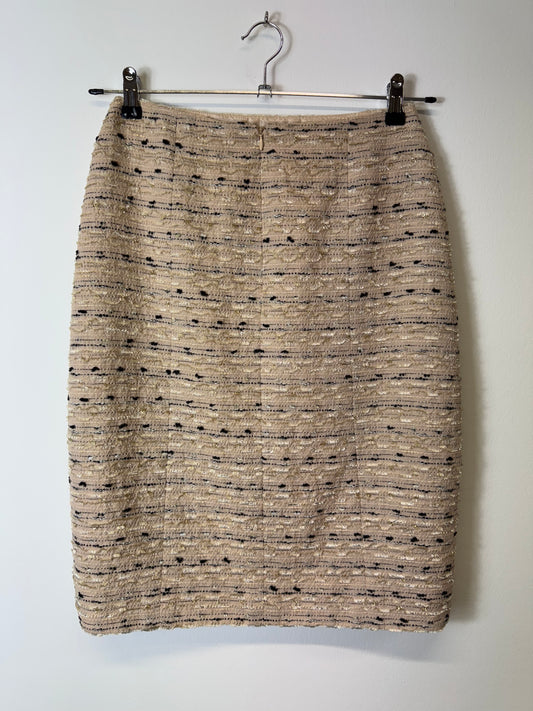 CHANEL JP Tag Tweed CC Rock – Größe 40