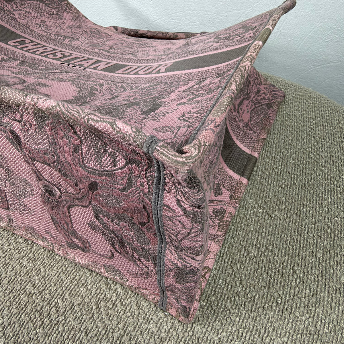 Christian Dior Book Tote - Mykonos Toile de Jouy Embroidered Pink