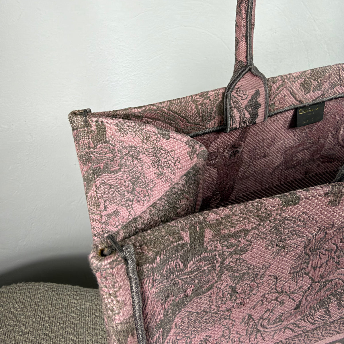 Christian Dior Book Tote - Mykonos Toile de Jouy Embroidered Pink