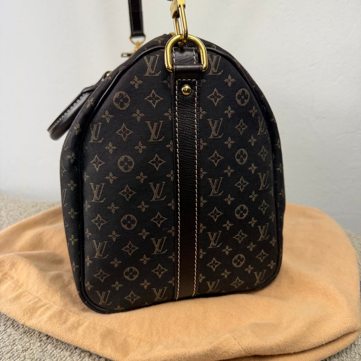 Louis Vuitton Speedy 30 Bandoulière – Mini Lin Monogram Dunkelbraun