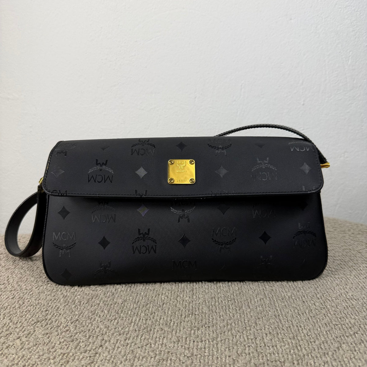 MCM Vintage Star Collection Schultertasche – Visetos Schwarz