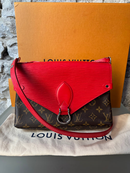Louis Vuitton Saint Michel Monogram & Epi Leder Coquelicot