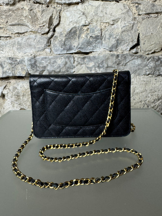 Chanel Timeless Wallet On Chain Lammleder Schwarz