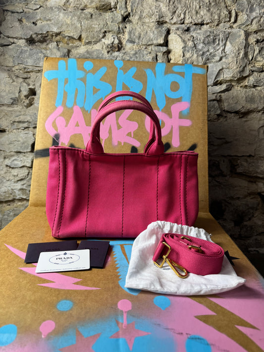 PRADA Canapa 2way shoulder tote bag