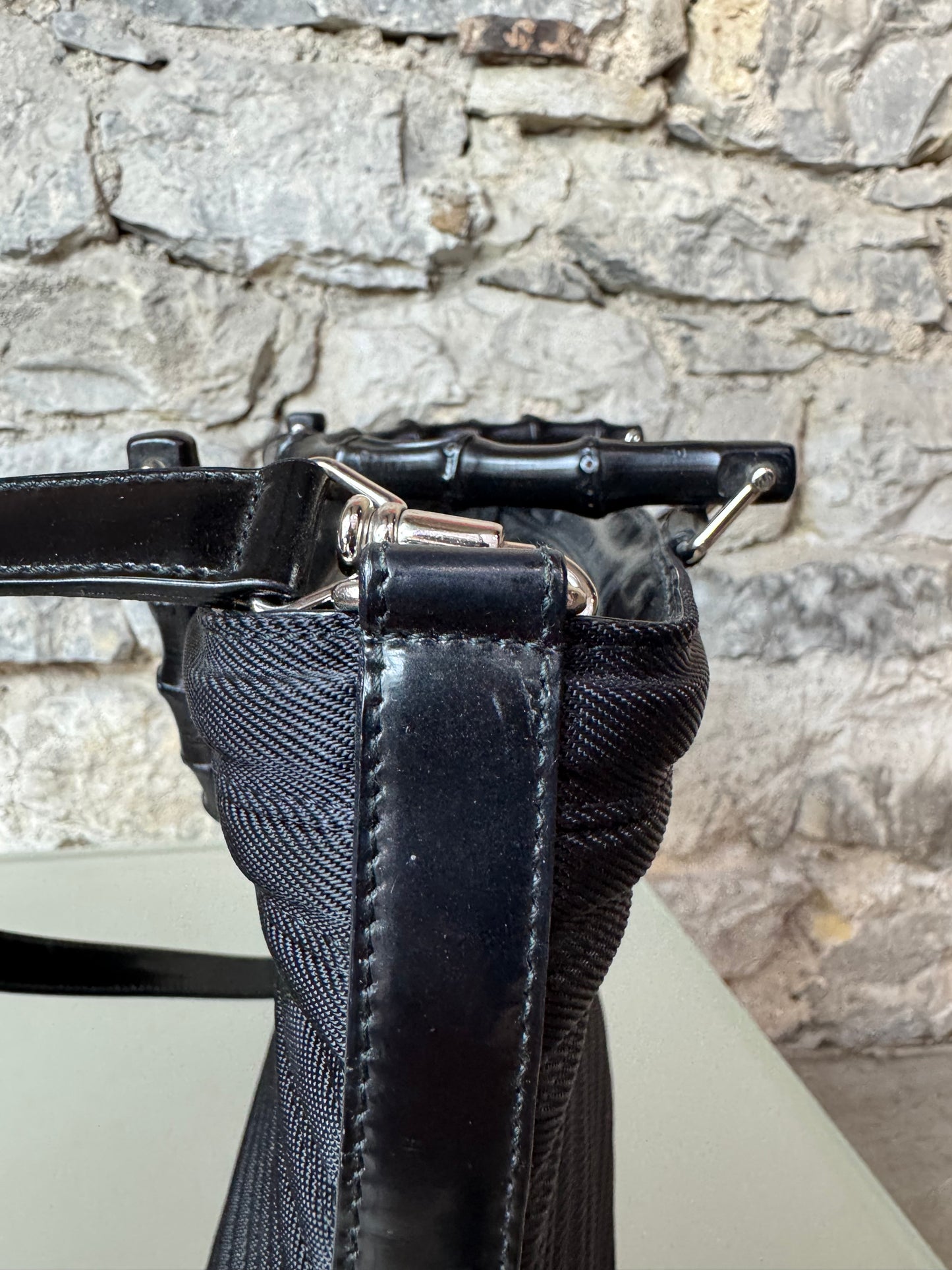 Gucci Bamboo Bullet Handtasche – Schwarz