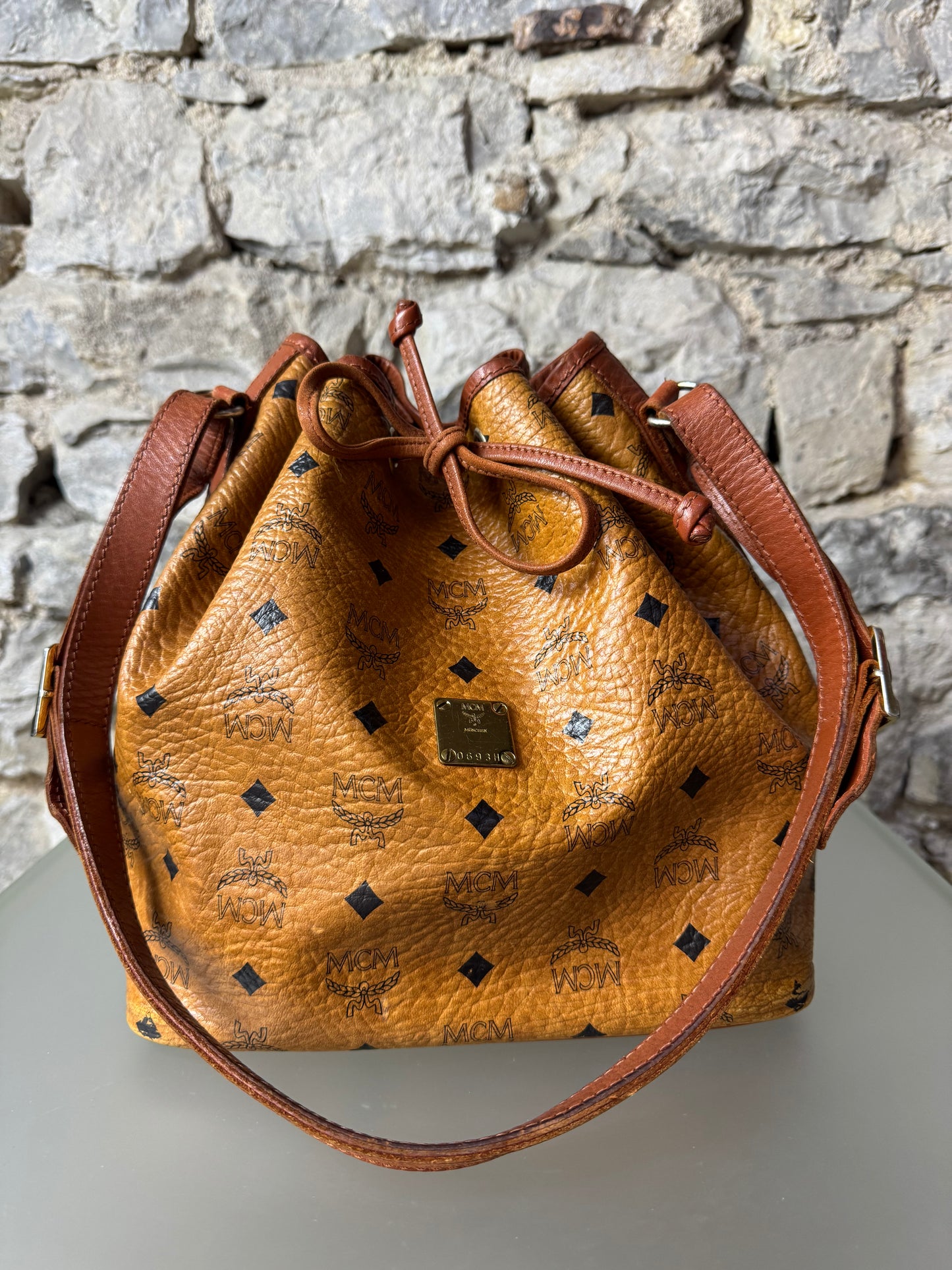 MCM Vintage Bucket Bag – Cognac Visetos Canvas