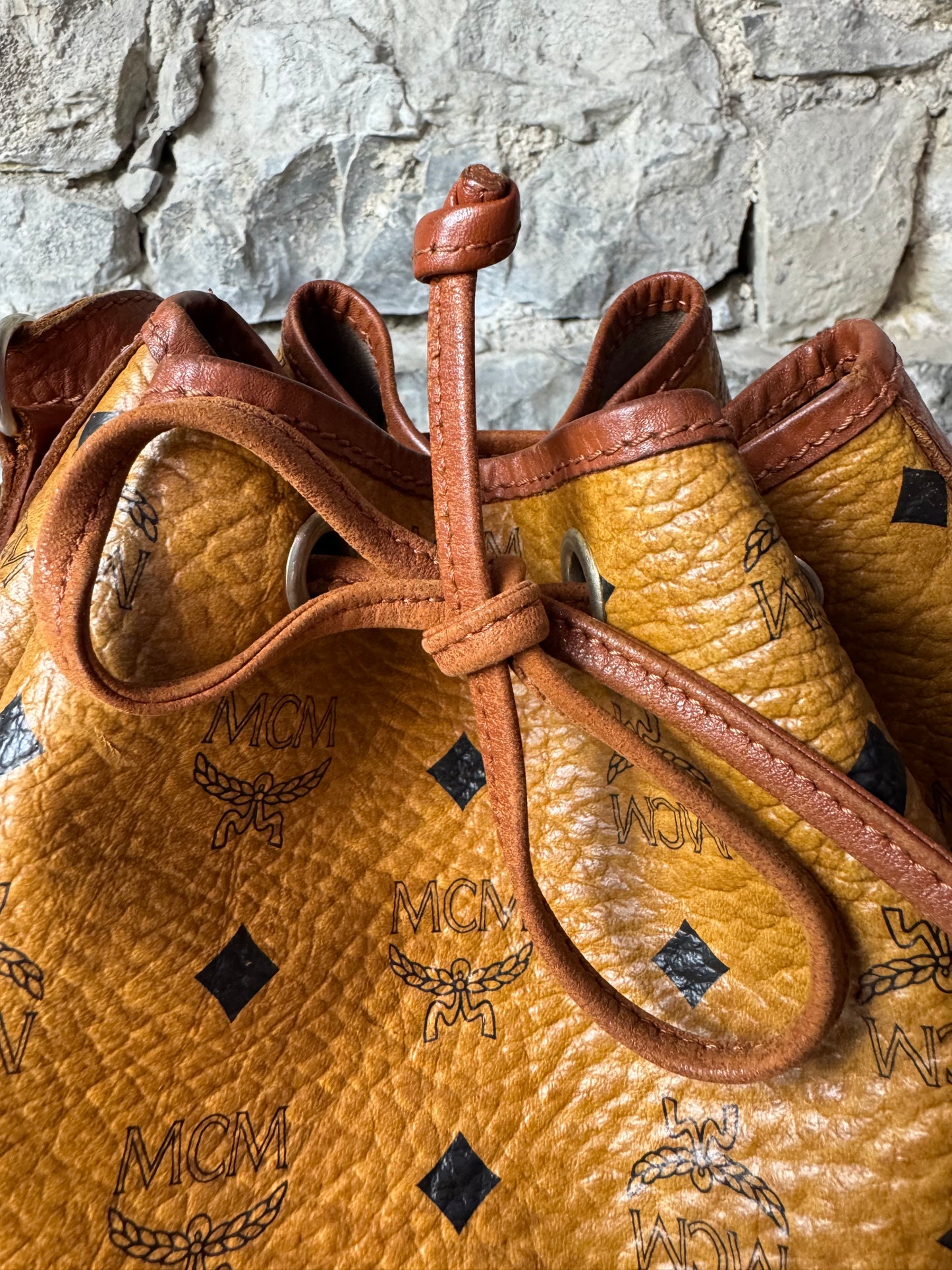 MCM Vintage Bucket Bag – Cognac Visetos Canvas