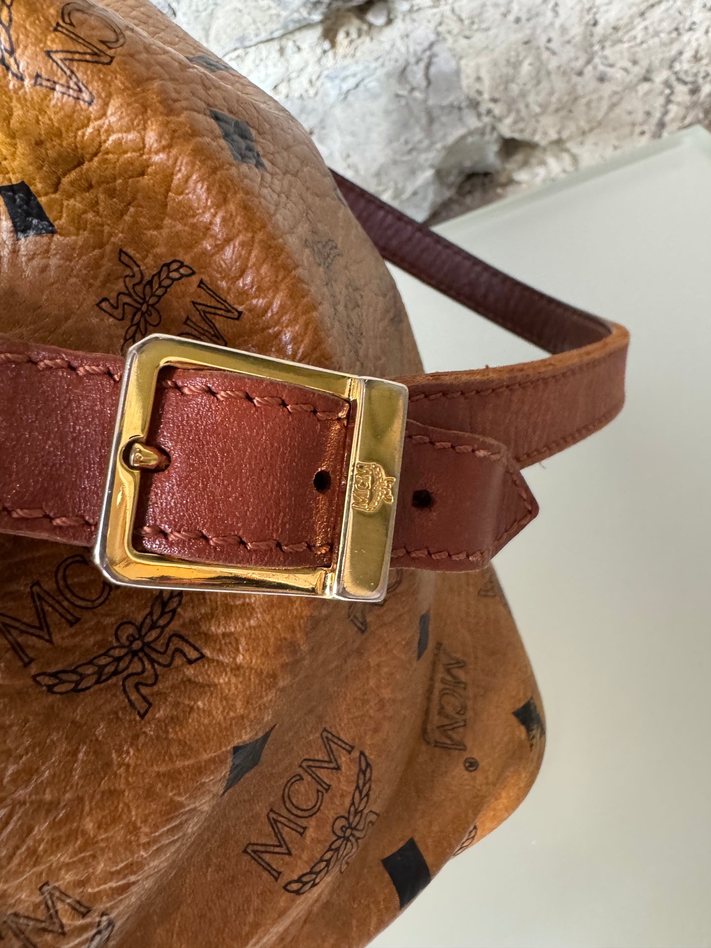 MCM Vintage Bucket Bag – Cognac Visetos Canvas