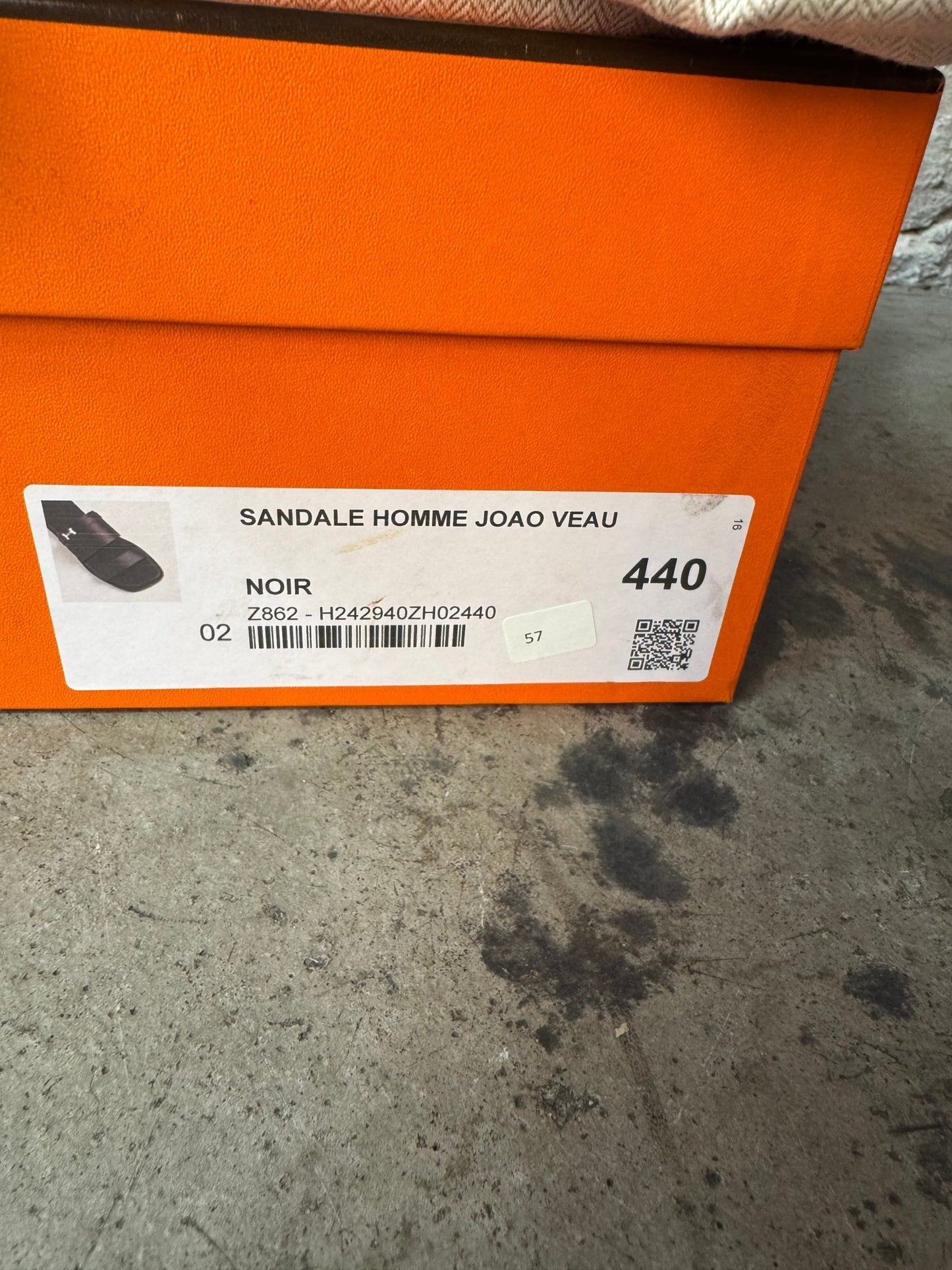 Hermès Sandale Homme Joao Veau Noir - BagAffair
