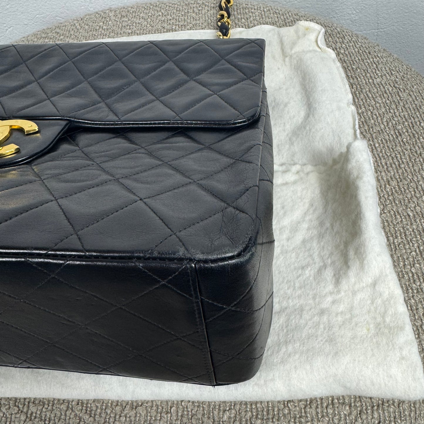 Chanel Single Flap Jumbo – Schwarz mit 24K vergoldeter Hardware
