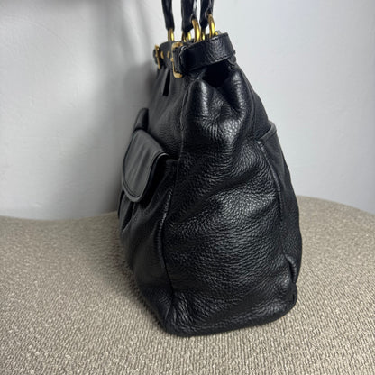 Miu Miu Henkeltasche Tote Bag Vitello Leder Schwarz