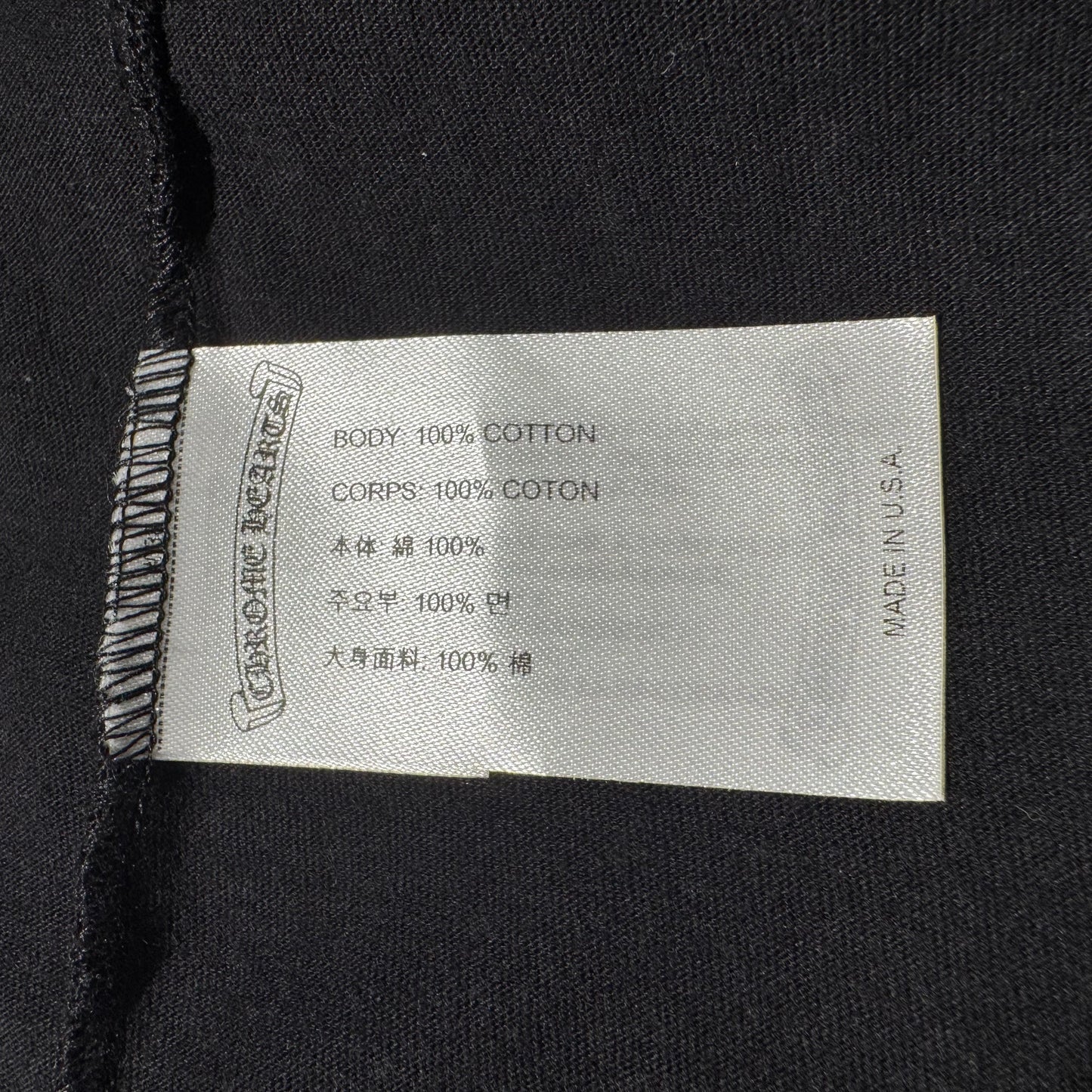 Chrome Hearts „Malibu Exclusive“ Horseshoe Logo Pocket T-Shirt – Schwarz – Größe M