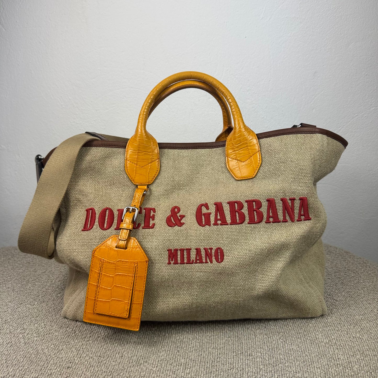 Dolce & Gabbana Milano Tote Bag mit Schulterriemen – Beige