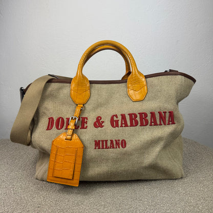 Dolce & Gabbana Milano Tote Bag mit Schulterriemen – Beige