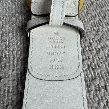 Gucci Breiter GG Marmont Gürtel mit Kirsch- & Erdbeer-Print Gr. 90