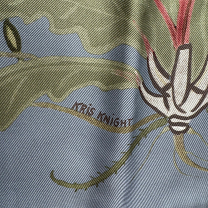 Foulard en soie Gucci Flora "Jardin et Insectes" – Lavande/Bleu clair
