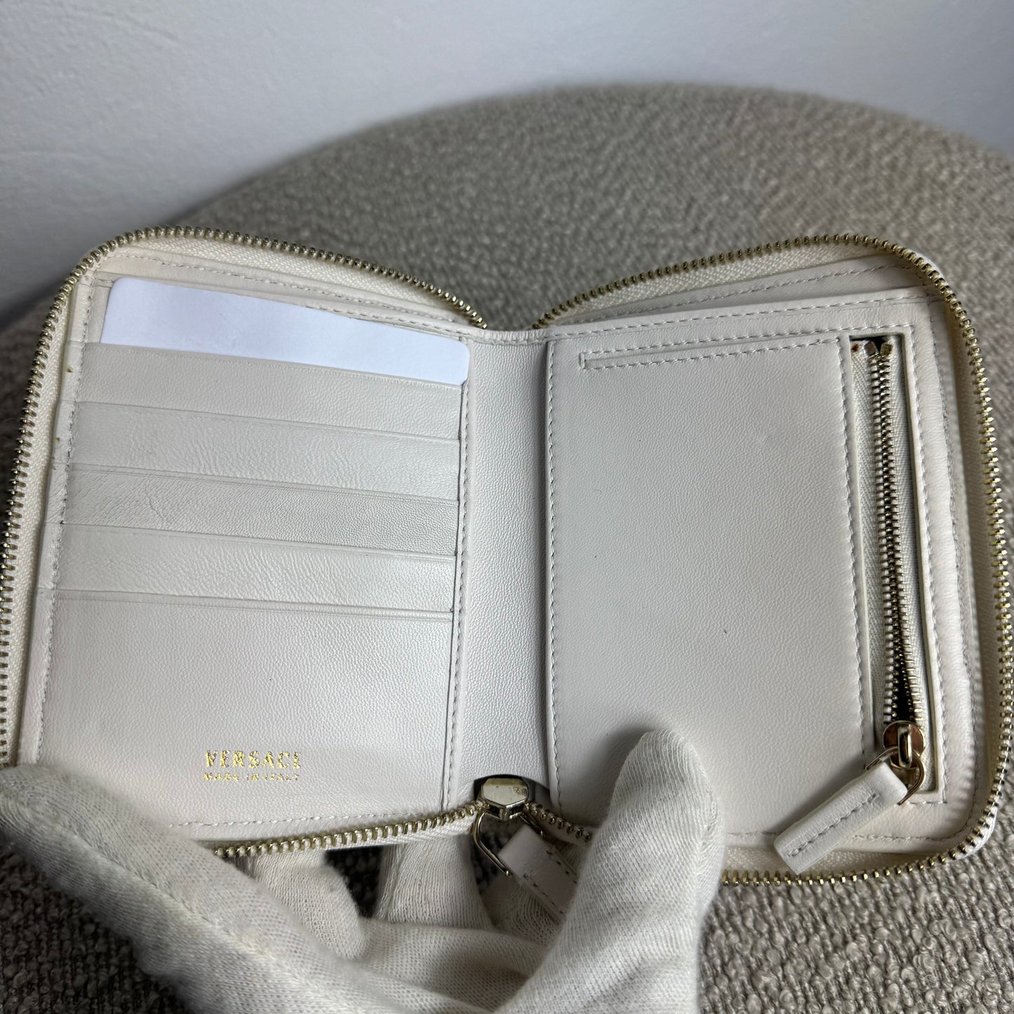 Versace Medusa Nappa Geldbeutel – Weiß