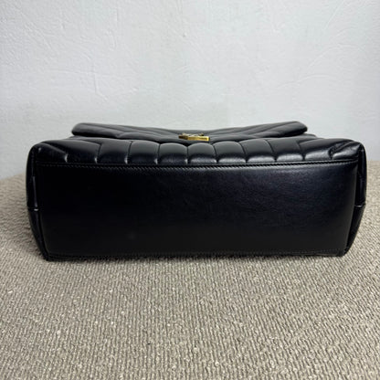 Saint Laurent Loulou Medium Matelassé aus Lammleder Schwarz
