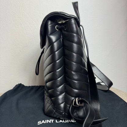Saint Laurent Loulou Rucksack Matelassé-Leder Schwarz