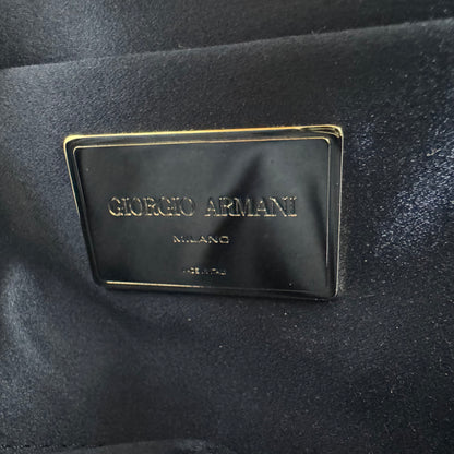 Giorgio Armani Vintage Y2K Pleated Rigid-Handle Frame Clutch