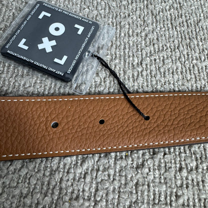 Hermès Gürtel H Striée & Wendbarer Gürtelriemen 32 mm – Gr. 115