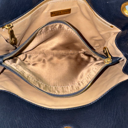 Bottega Veneta Vintage Intrecciato Schultertasche – Dunkelblau